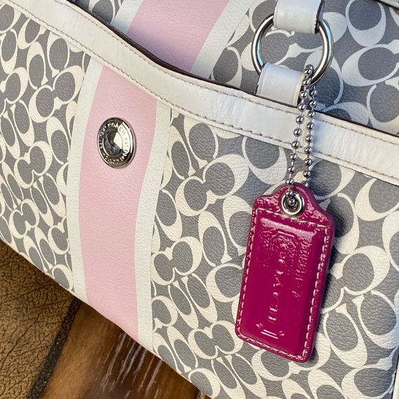 Coach Chelsea Heritage Signature Stripe Boston/Doctor Satchel Bag - Picture 3 of 16